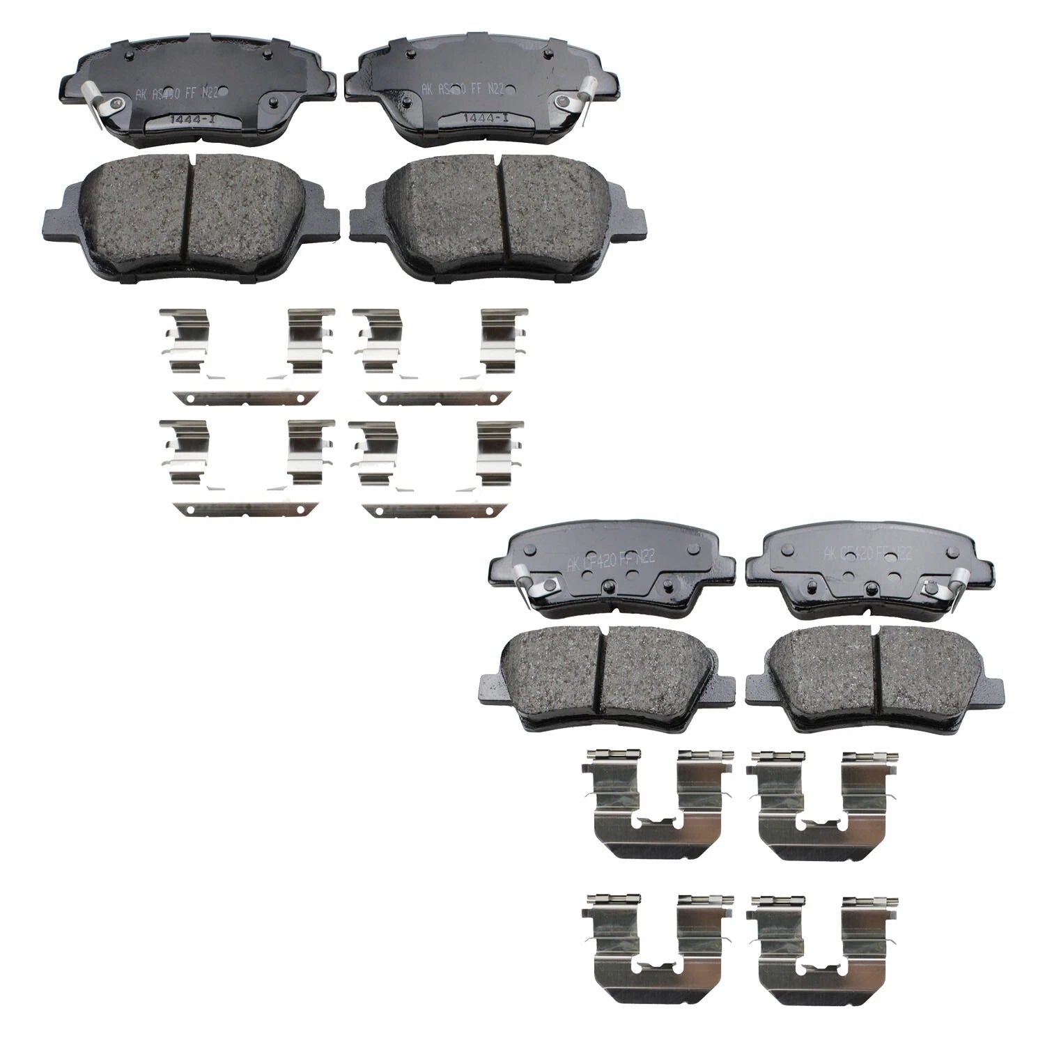 Set of 4 Akebono ProACT Ceramic Brake Pads for Kia Optima