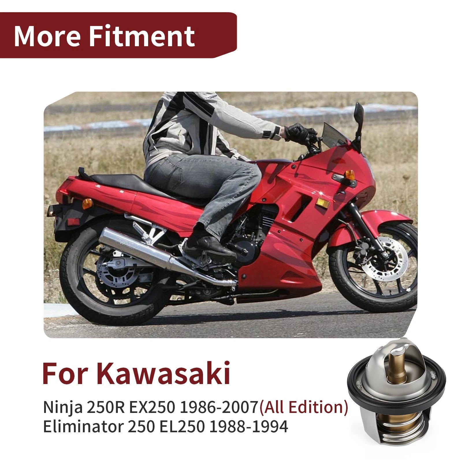 Thermostat & Gasket for Kawasaki Ninja 250R (1986–2007), Eliminator 250 (1988–1994)