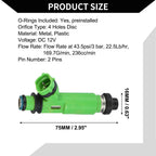 Set of 6 Fuel Injectors for Mitsubishi Montero (1997–2003) MD332733 Green