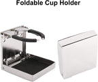 Set of 4 Adjustable Stainless Steel Folding Drink Cup Holders for Boat RV