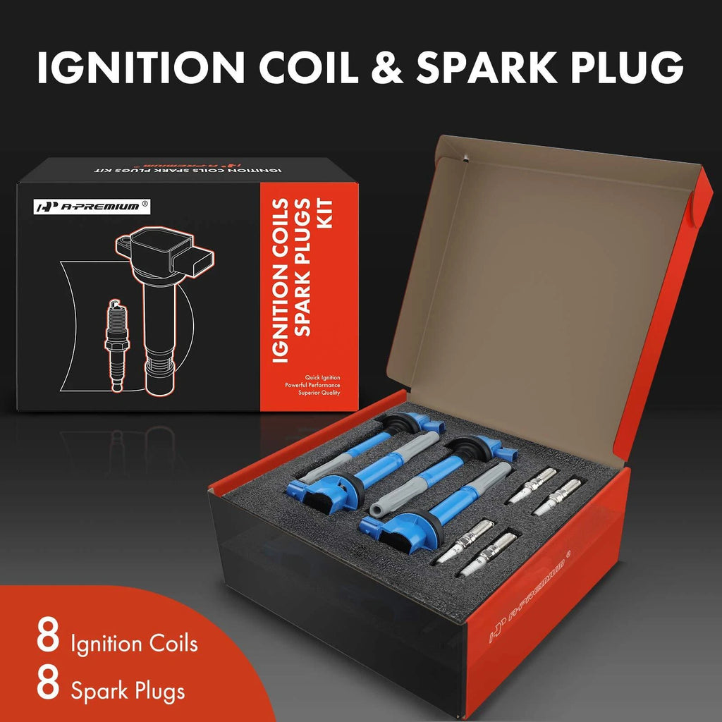 Set of 8 Ignition Coils & Iridium Spark Plugs for Ford F-150 (2011–2016)