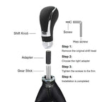 Gear Shift Knob for Universal Cars (Manual) - Black Leather