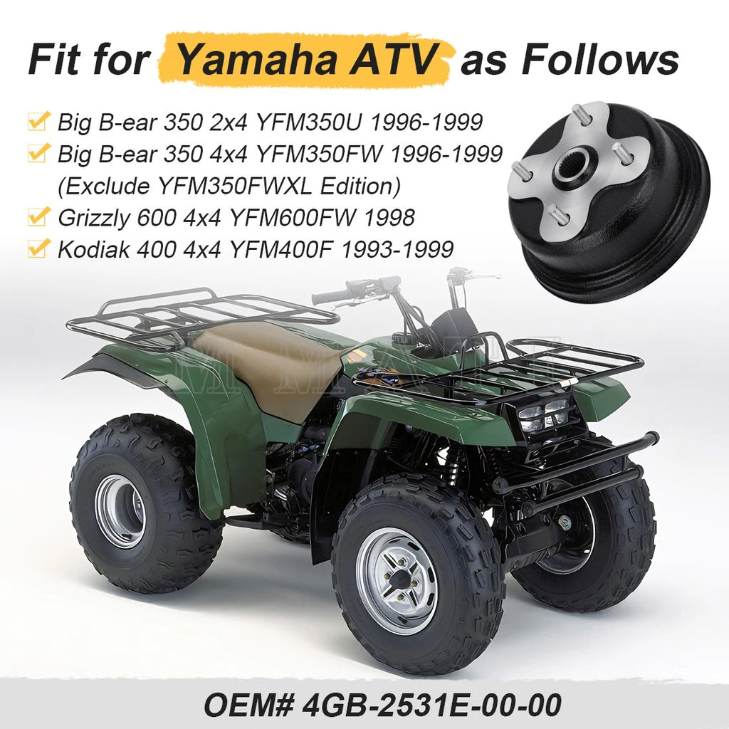 Rear Brake Drum Hub for Yamaha Kodiak 400 4x4 YFM400FW (1993–1999)
