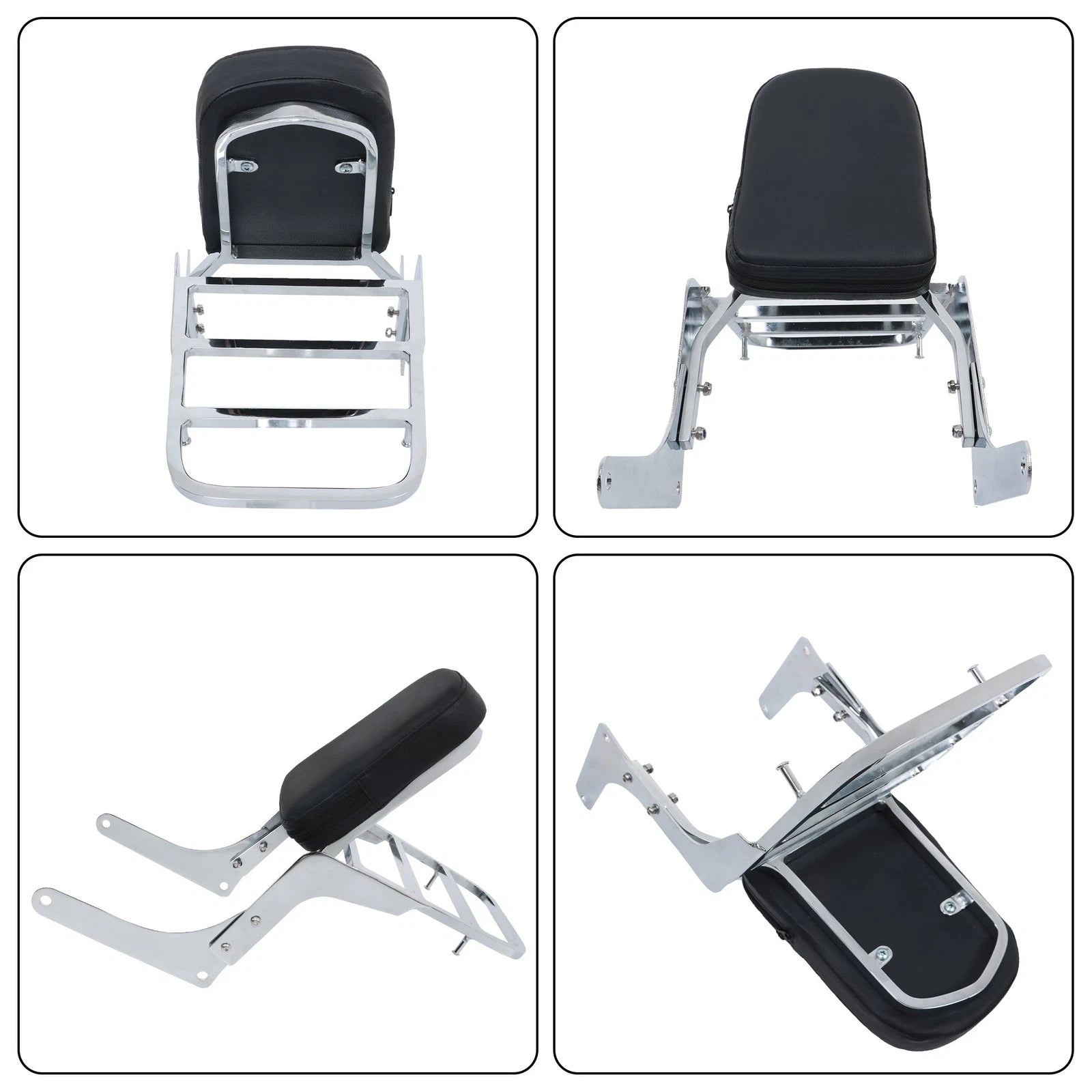 Passenger Backrest Sissy Bar with Luggage Rack for Honda Rebel 250 (1985–2016)