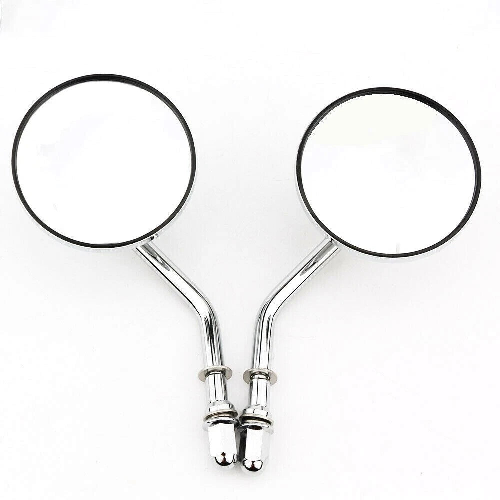 Chrome Round Motorcycle Mirrors for Harley Street Glide, Dyna, Softail, Road King