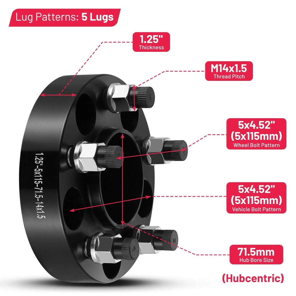 Hub Centric Wheel Spacers for Dodge Charger Magnum Chrysler 300 (4-Pack)