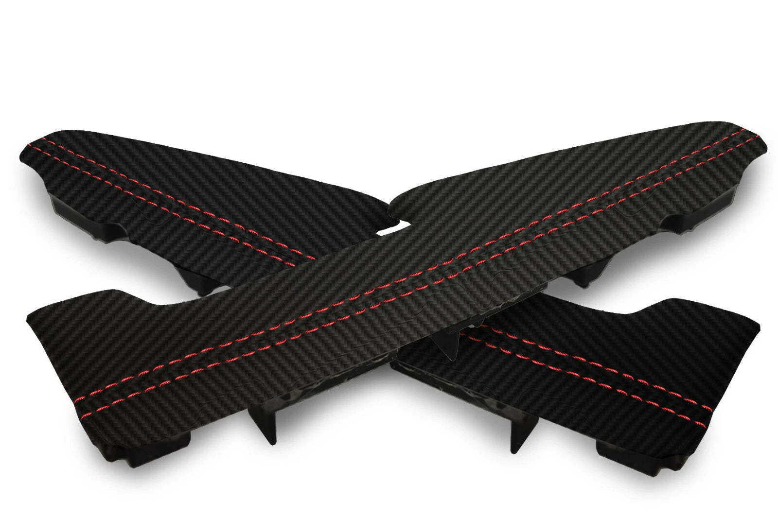 Door Panel Armrest Cover for BMW E65 E66 (2001–2008) Carbon Fiber Red Stitch
