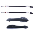 4pcs Rear LH+RH Black Outer Door Handle & Carrier Cable for BMW X5 (2000–2007)