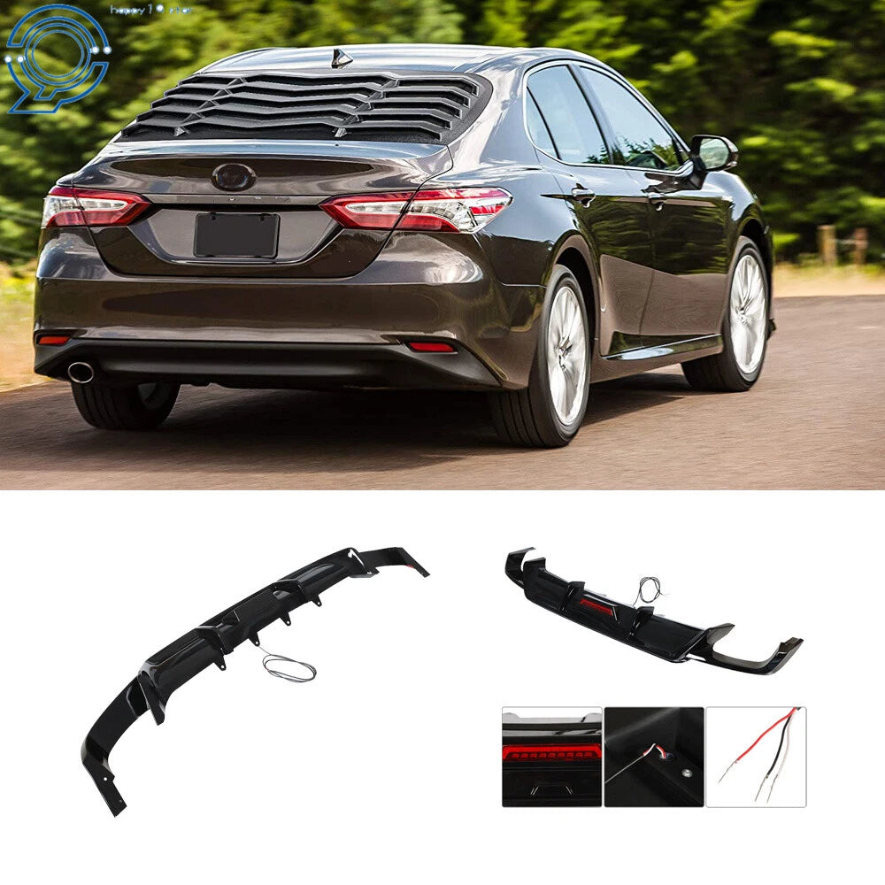 Rear Bumper Diffuser Lip with LED Light for Toyota Camry (2018–2021)