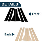 6 Pcs Door Pillar Window Trim for Honda Fit (2009–2012) Black