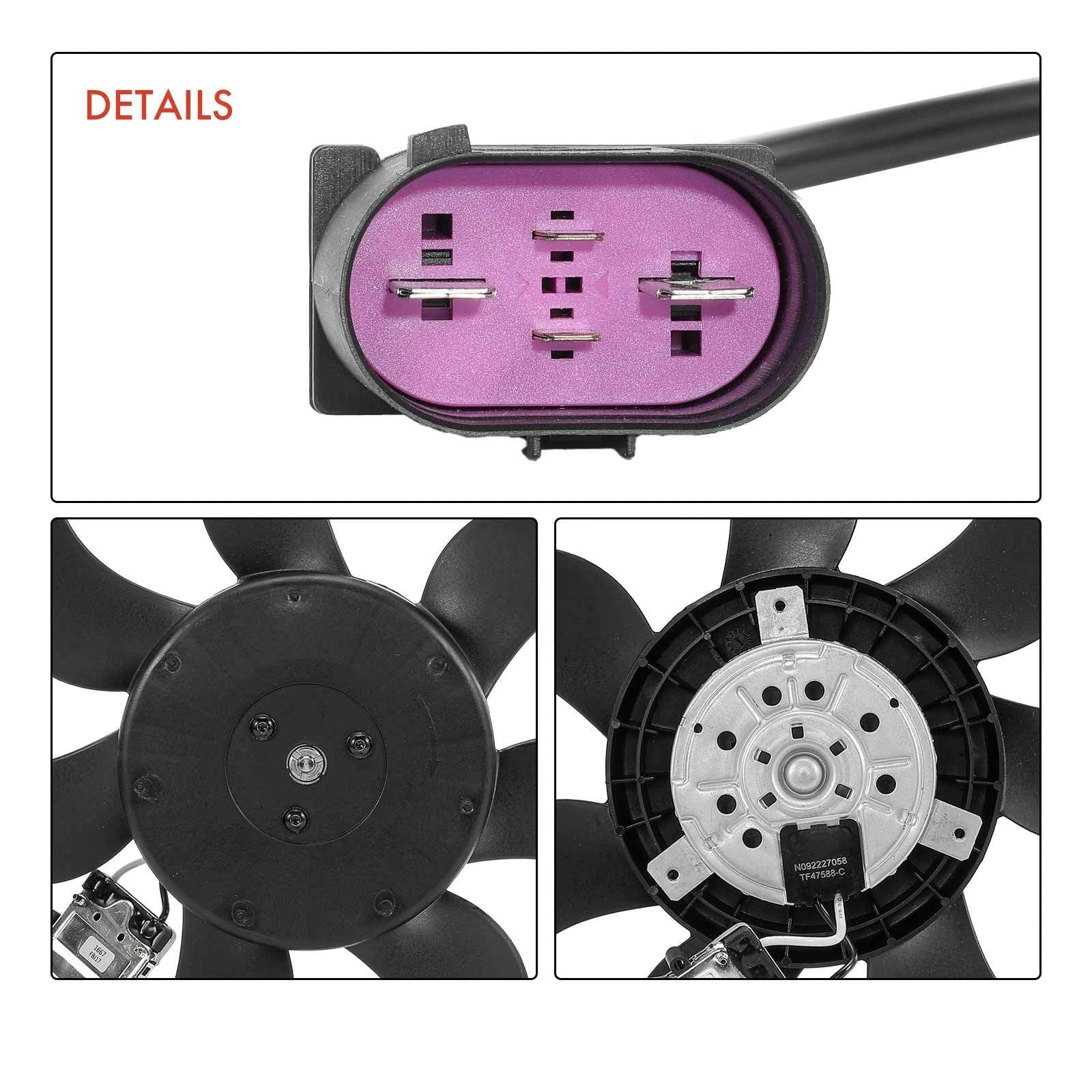 Right Radiator Cooling Fan Assembly w/ Control Unit for Audi Q7 VW Touareg (2007–2015)