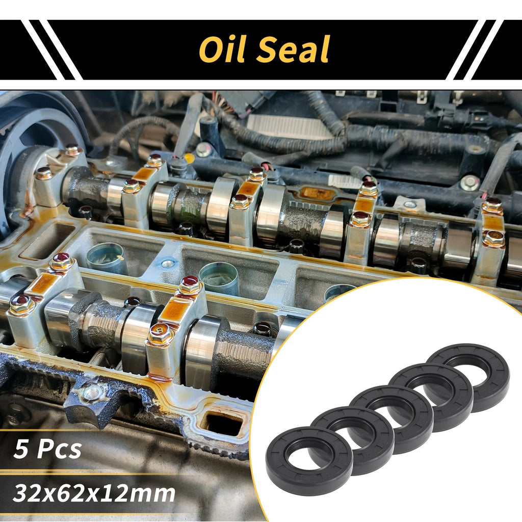 Set of 5 Oil Seal Rotary Shaft Seal NBR Rubber 32x62x12mm
