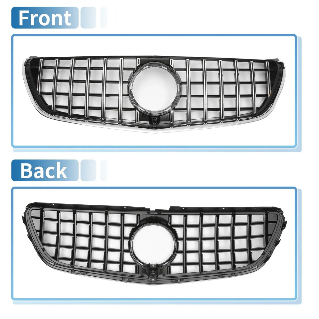 Front Upper Bumper Grille for Mercedes-Benz V-Class W477A (2020-2024) Black