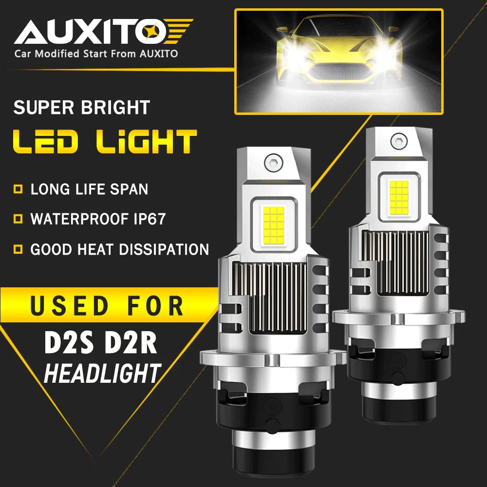 D2S D2R LED Headlight Kit Bulbs for Q16 EV (30000LM 6500K)