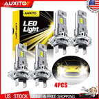 4X H7 LED Headlight Bulb Kit for High Low Beam (100W 60000LM 6500K)