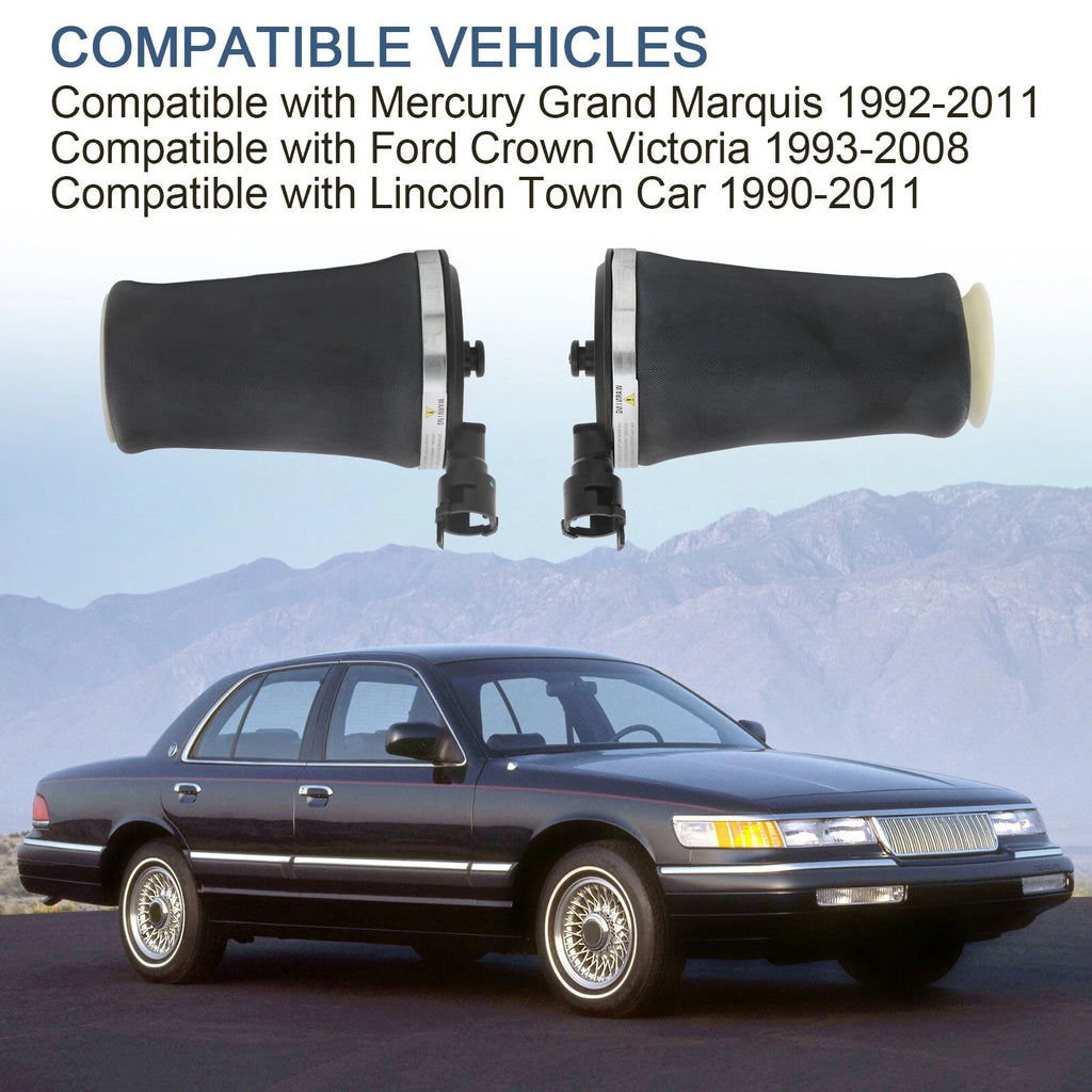 2x Rear Air Spring Bags for Lincoln Town Car (1990–2011)