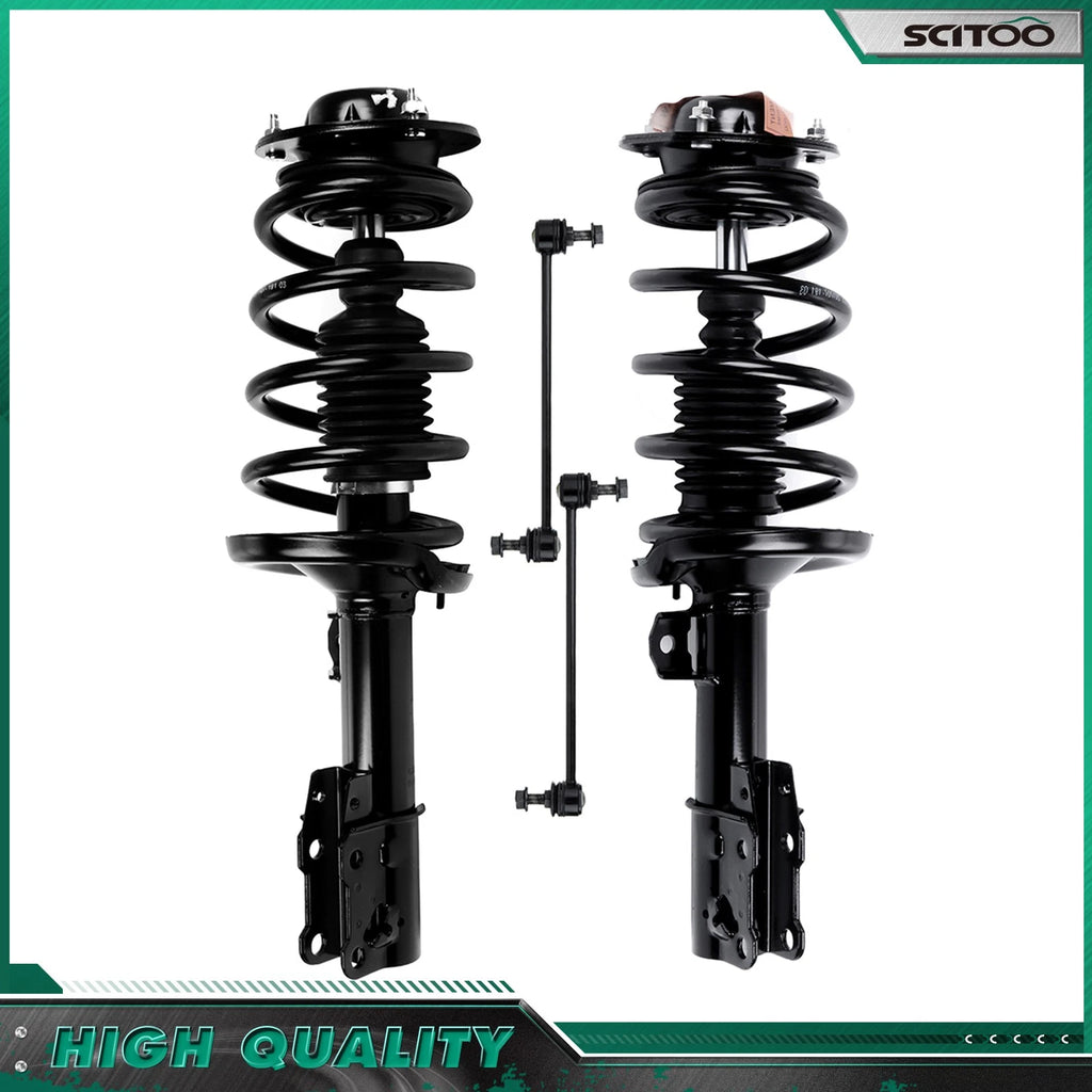 Set of 2 Front Strut Assemblies + Sway Bar Links for Chevrolet Malibu Pontiac G6 (2004–2012)