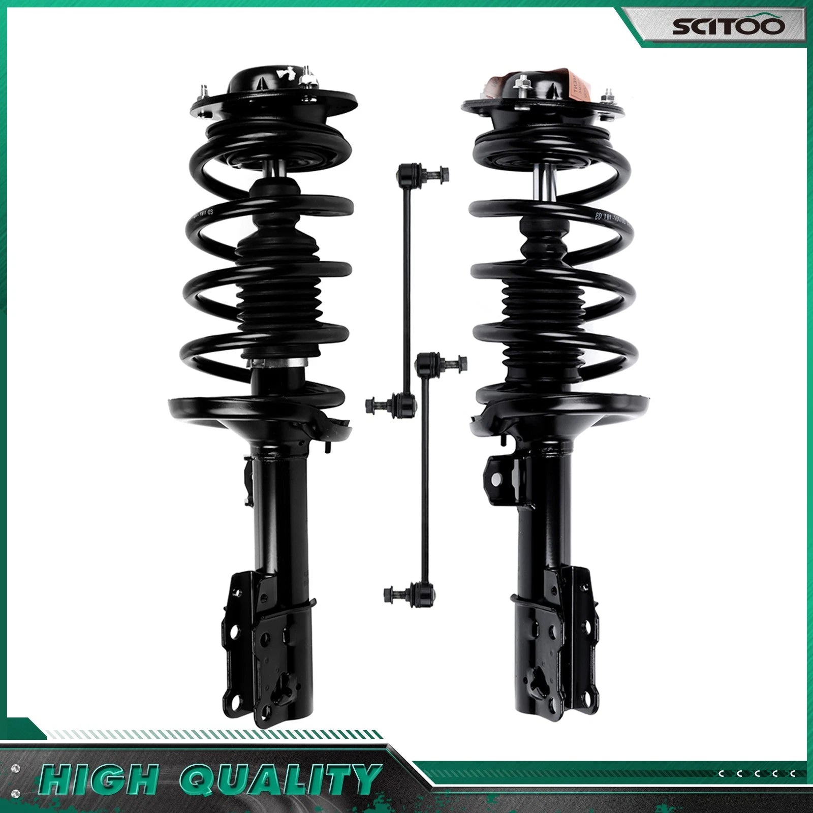 Set of 2 Front Strut Assemblies + Sway Bar Links for Chevrolet Malibu Pontiac G6 (2004–2012)