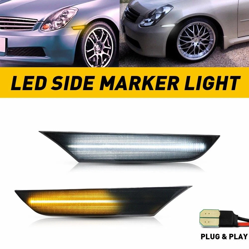 2X LED Side Marker Signal Lights for Nissan Skyline V35 (2001–2006)