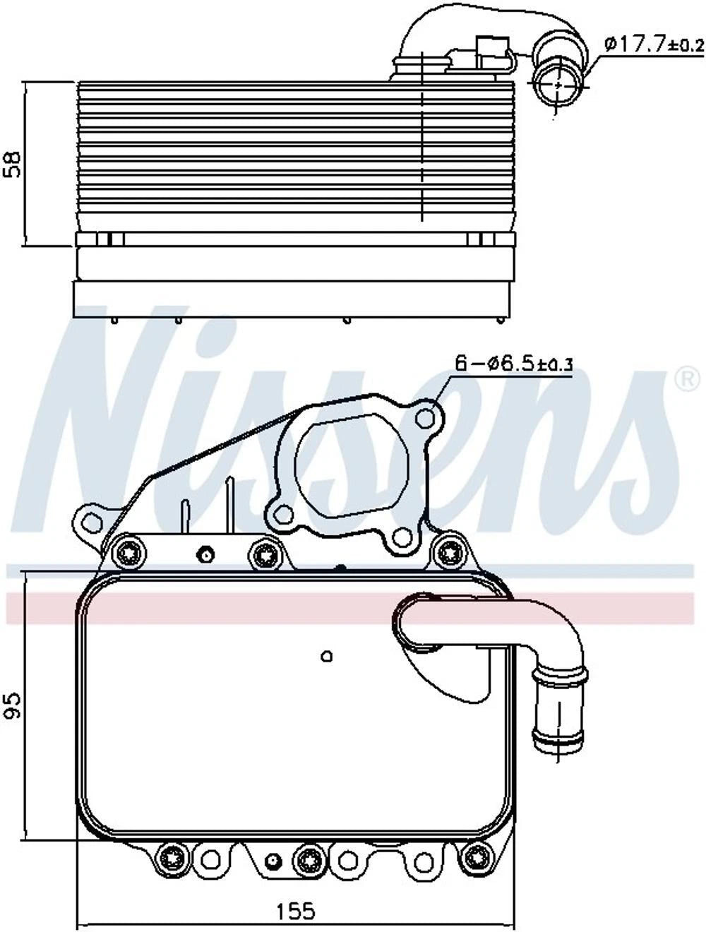 Nissens Engine Oil Cooler for Porsche 911 (1965–2021) 91100
