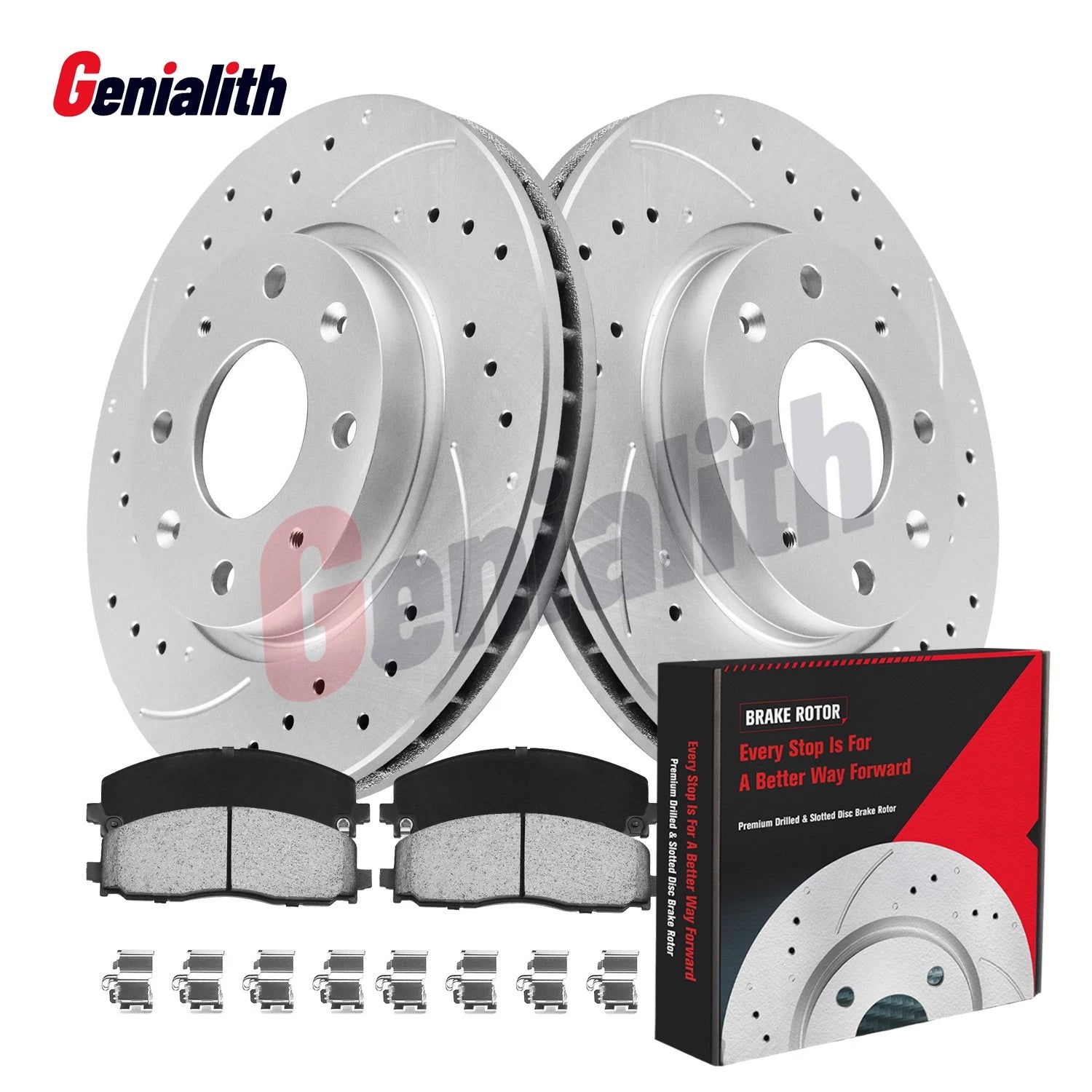 Front Drilled Rotors Brake Pads Kit for Dodge Grand Caravan (2008–2020)