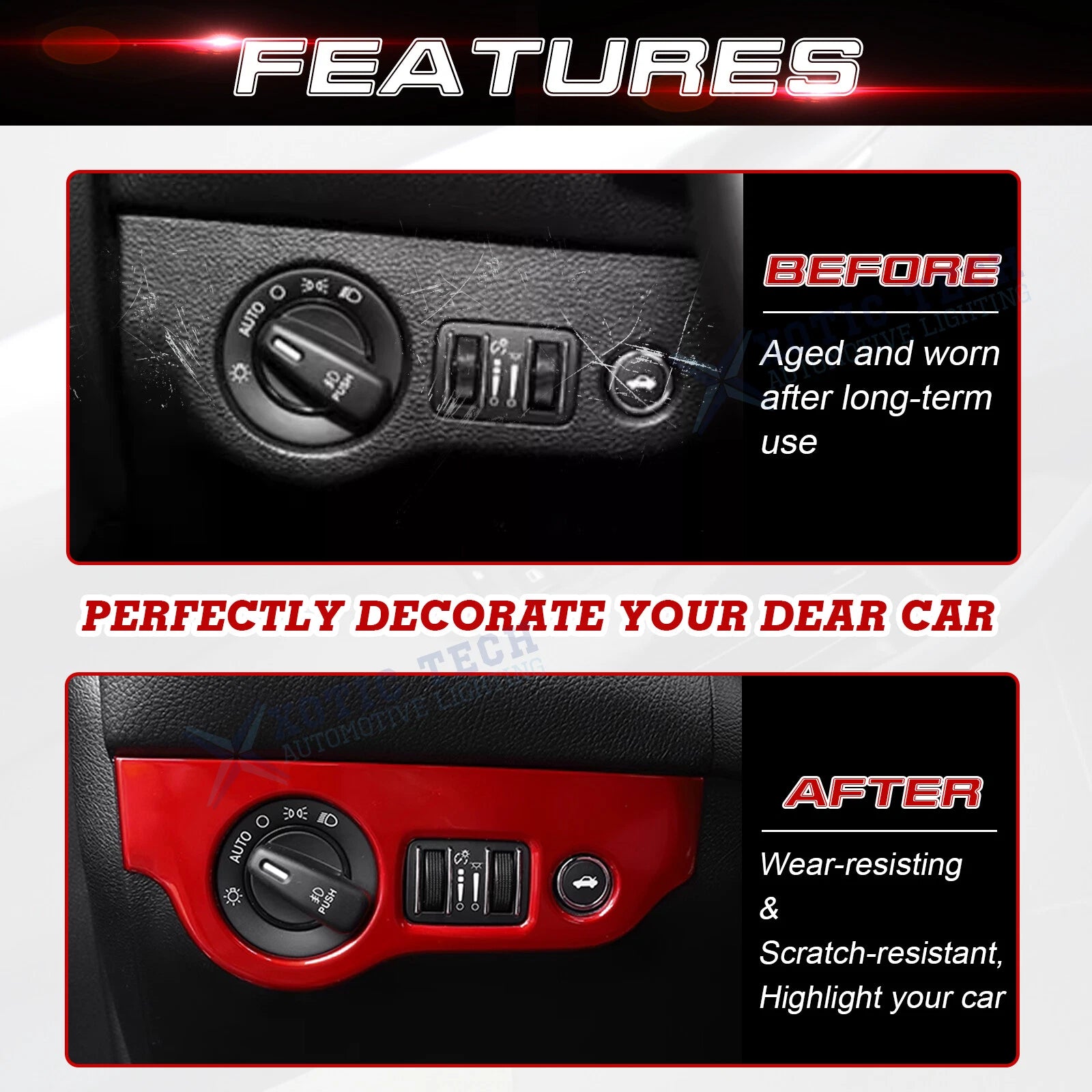 Headlight Switch Button Cover for Dodge Charger Challenger (2010-2022)