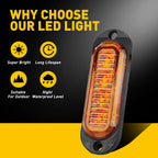 Set of 4 LED Marker Side Amber Lights for Trailer