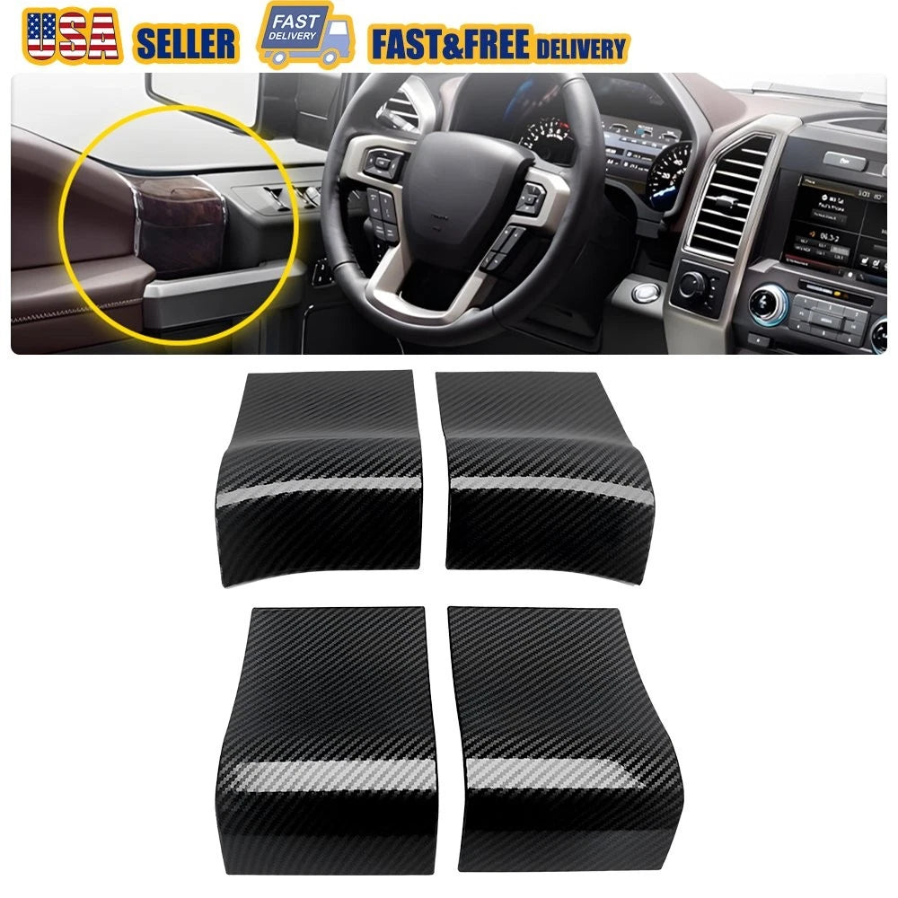 Inner Door Handle Panel Cover Trim Bezel for Ford F150 (2015–2020) Carbon Fiber