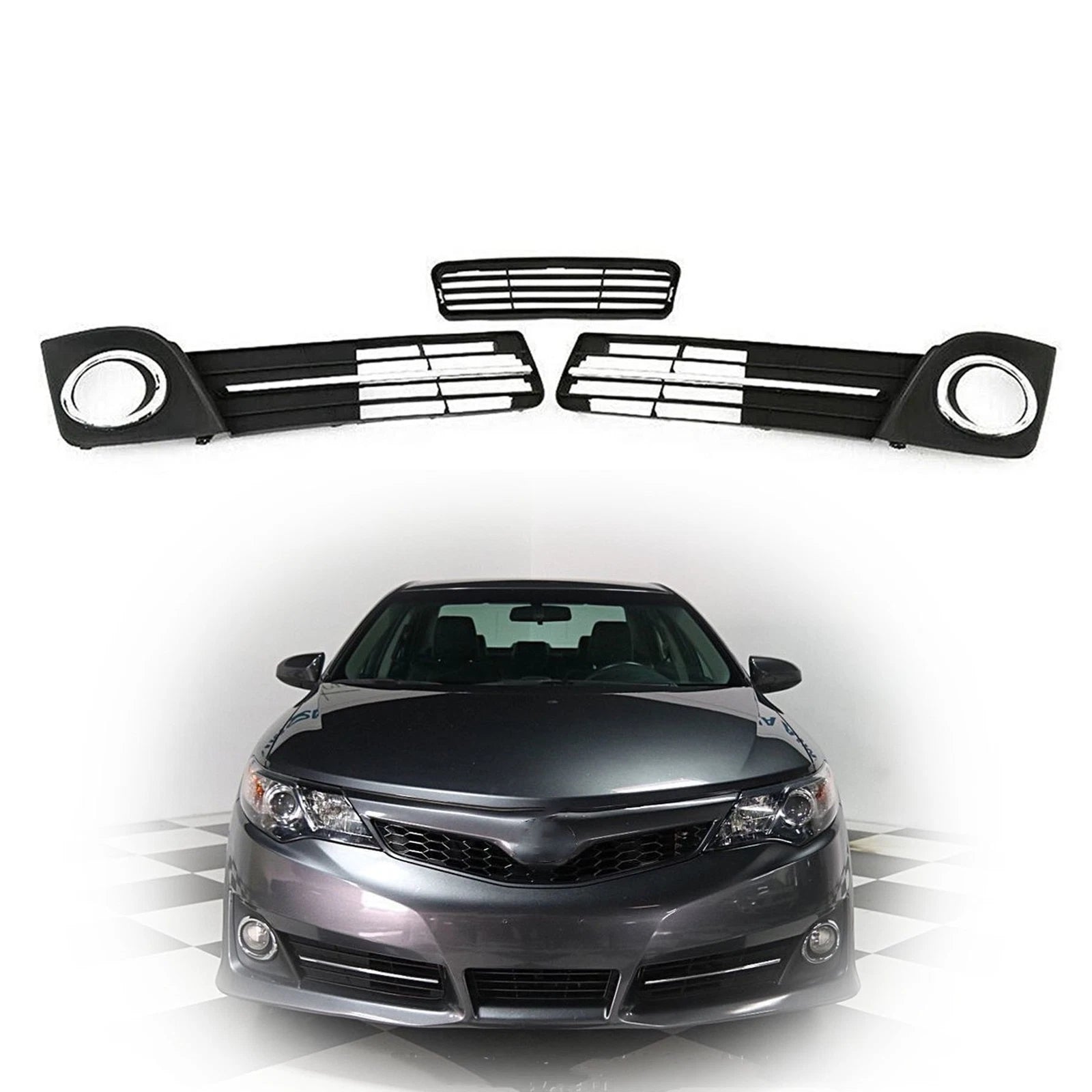 Set of 2 Black Fog Light Covers for Toyota Camry SE (2012–2014)