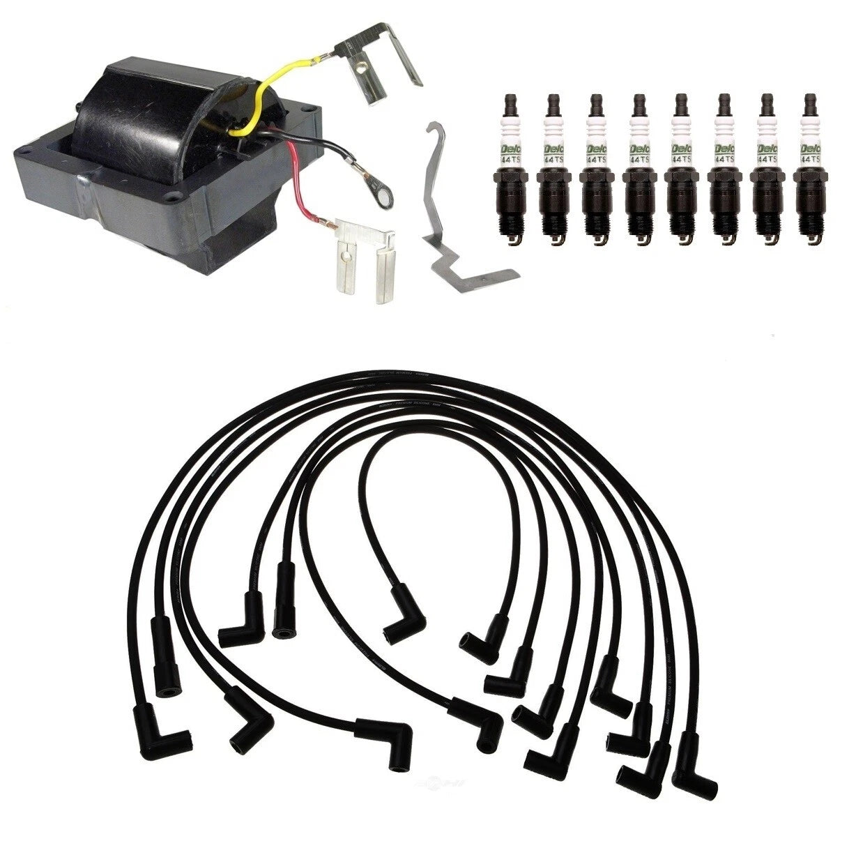 Ignition Wires & Spark Plugs Kit for Chevy C10 K30 GMC C1500 (V8)