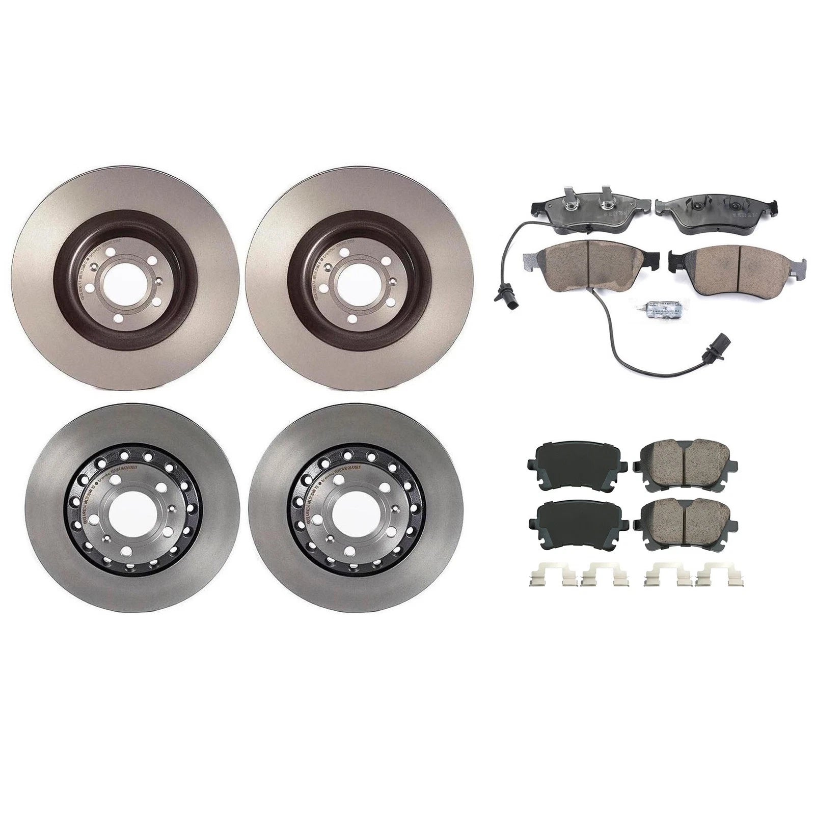 Akebono Euro Brake Kit Disc Rotors Pads for Audi A8 Quattro (2004–2009)