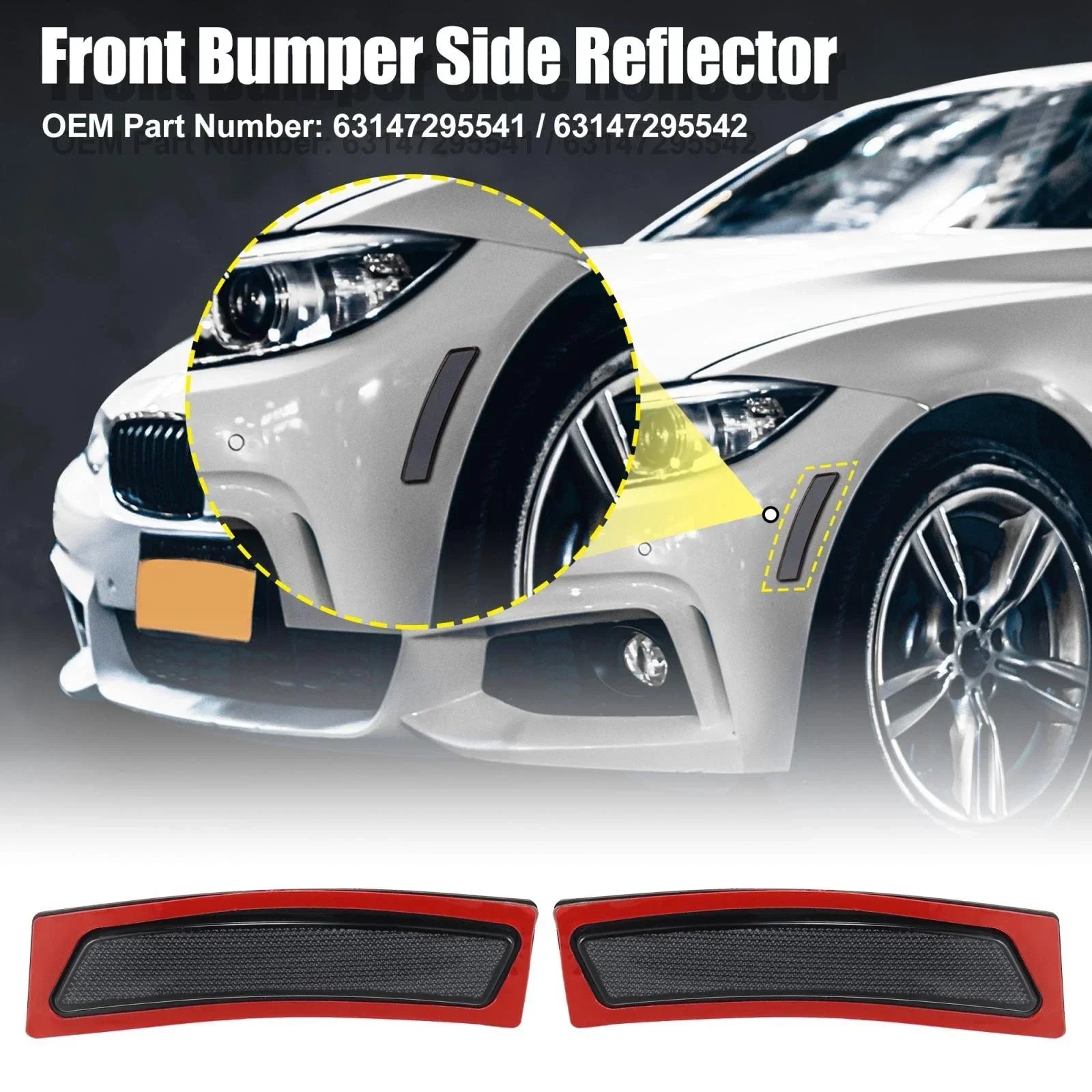 Bumper Reflector Smoky Black for BMW F30 340i