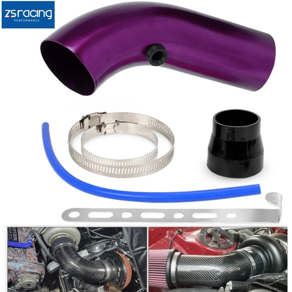 76mm Aluminum Cold Air Intake Induction Pipe Hose Tube - Purple