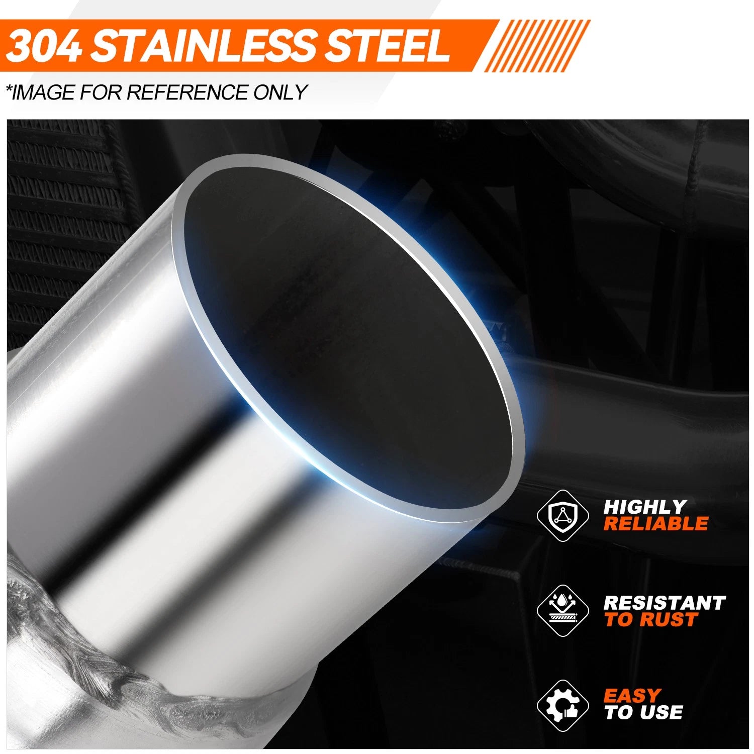 2.5" OD Double Braid Stainless Steel Flex Tube Exhaust Pipe Universal 8"