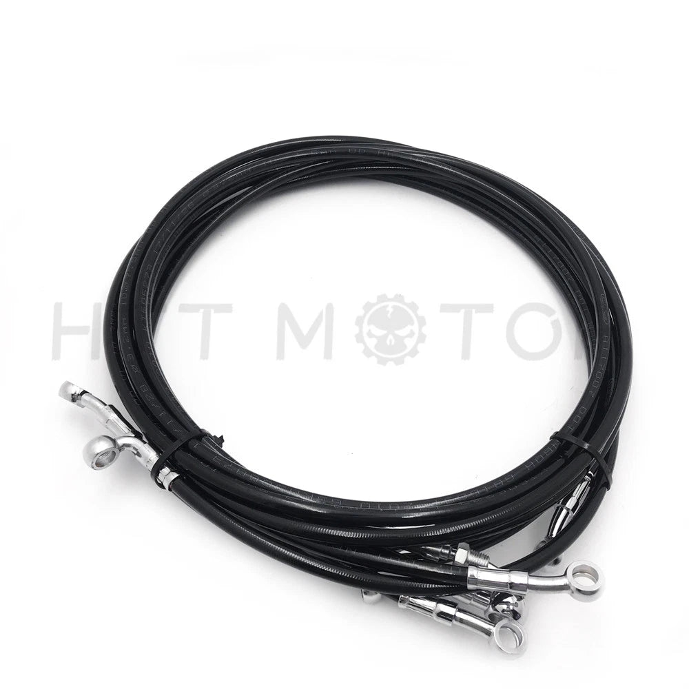 Complete Handlebar Cable Kit for Harley Touring (2014–2017) - 10"-12" Black Nylon