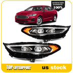 2Pcs Full LED DRL Projector Headlights for Ford Fusion (2017–2020)