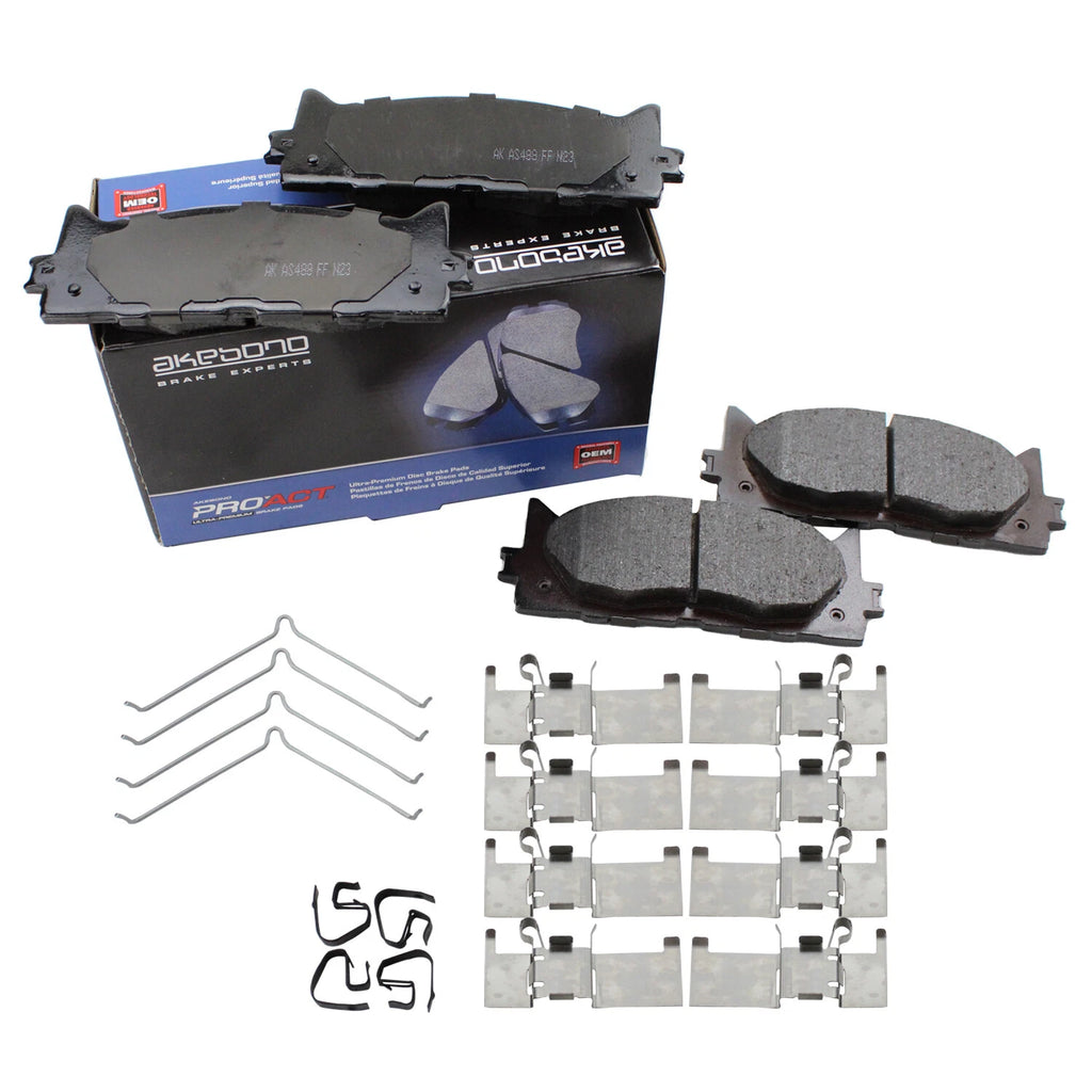 Set of 4 Akebono ProACT Front Ceramic Brake Pads for Toyota ES300h ES350 Avalon Camry (2013–2020)