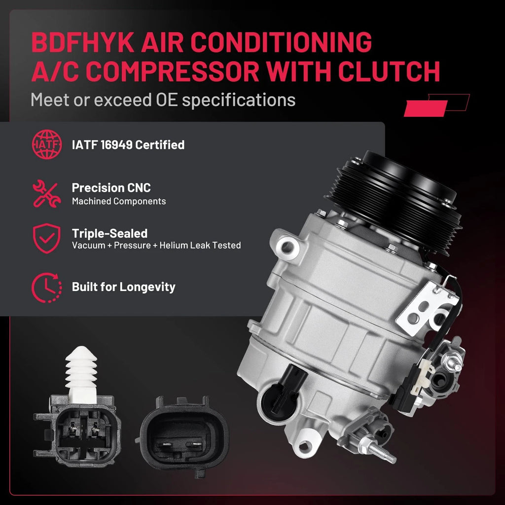 AC Compressor for Honda CR-V, Civic (2007â2015) & Acura RDX (2007â2012)