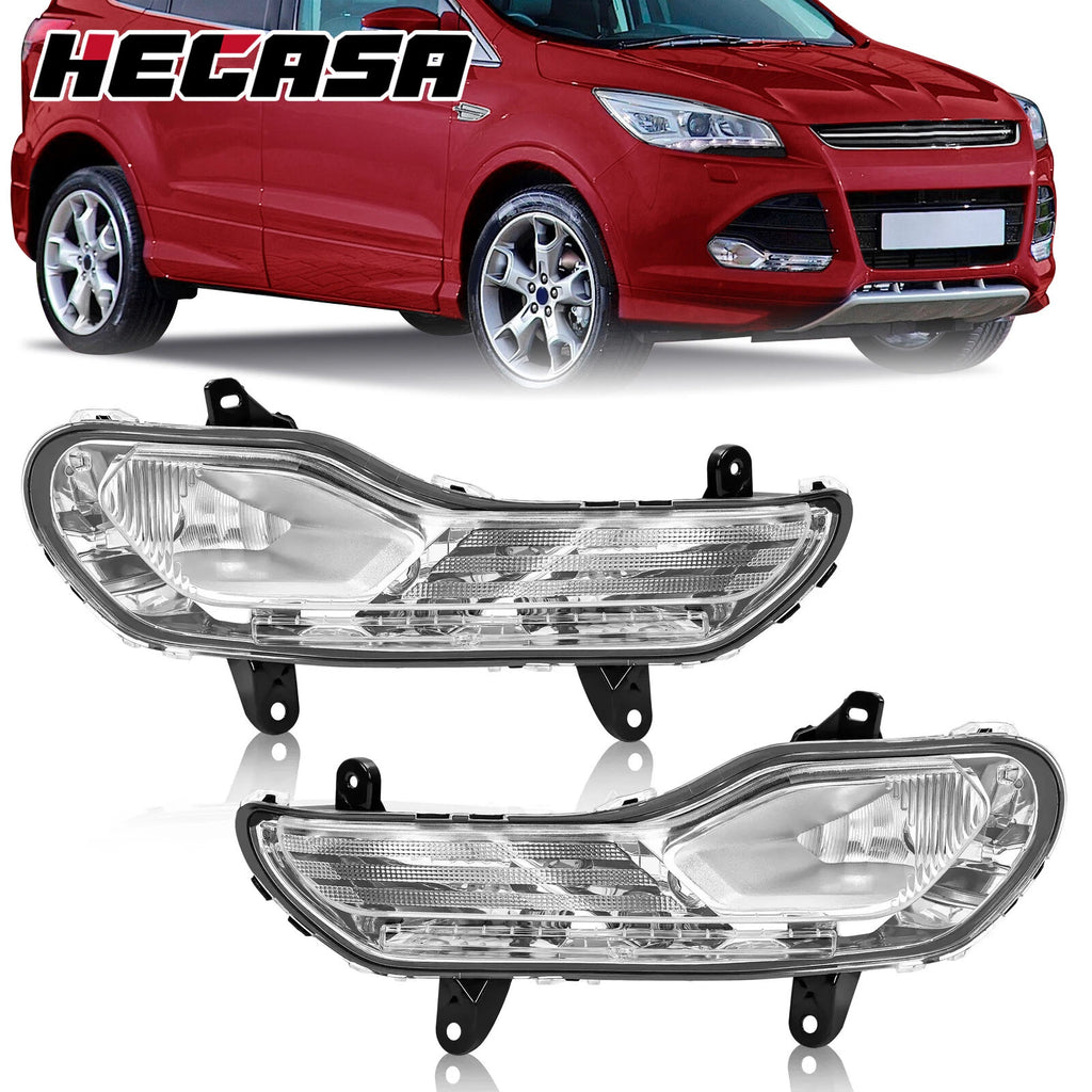 Set of 2 Clear Fog Light Bumper Lamps for Ford Escape Kuga (2013–2016)