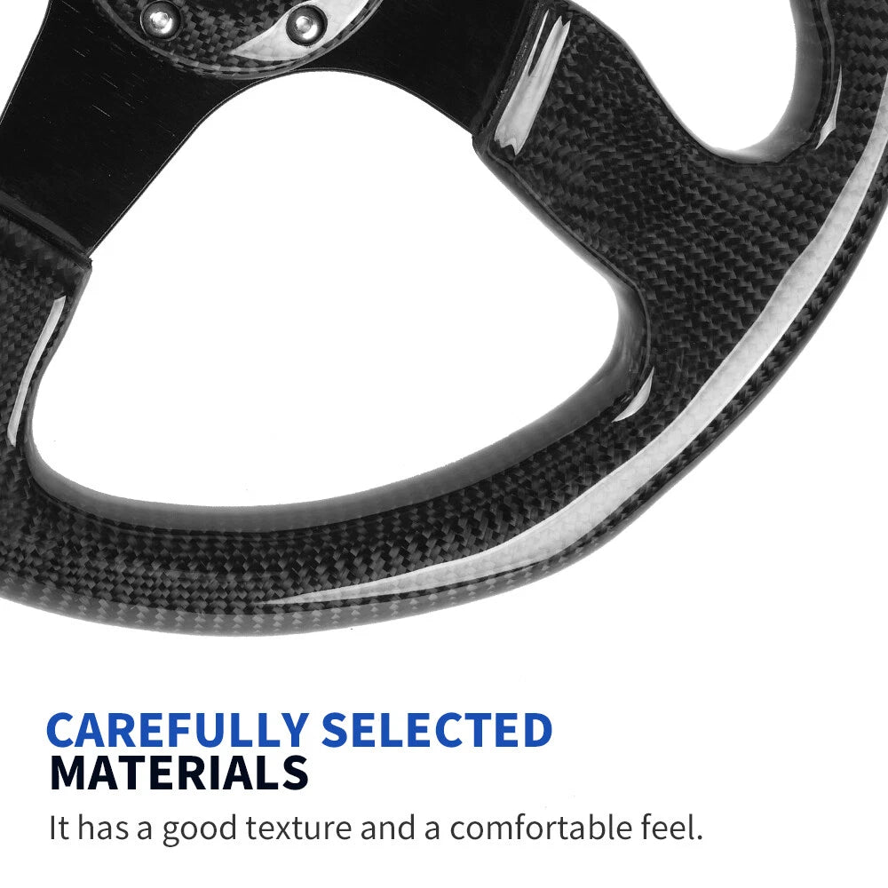 Carbon Fiber 13" 340mm Racing Steering Wheel for Universal Fit (6 Bolt)
