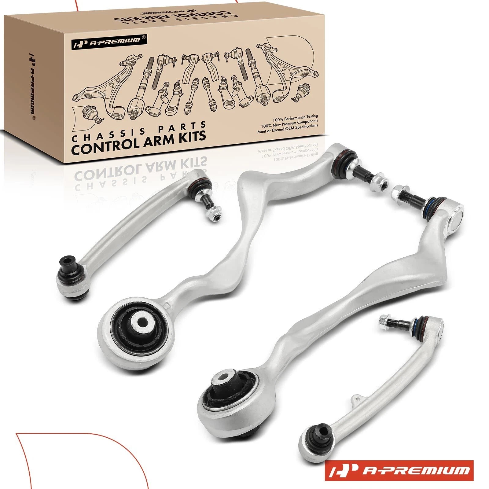 Set of 4 Front Control Arm Ball Joints for BMW 1 Series M (2008–2013)