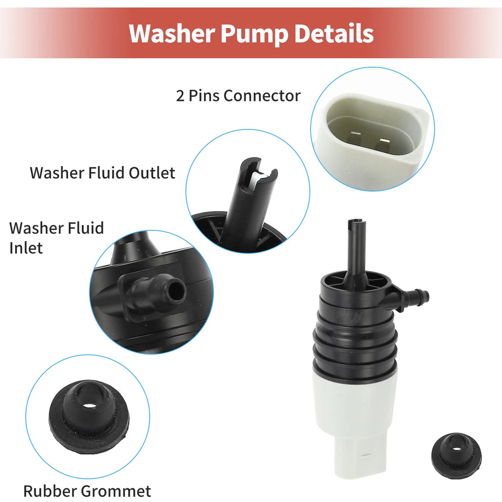 Windshield Washer Pump w/Grommet for Mercedes-Benz C-Class (No.A0998660121)