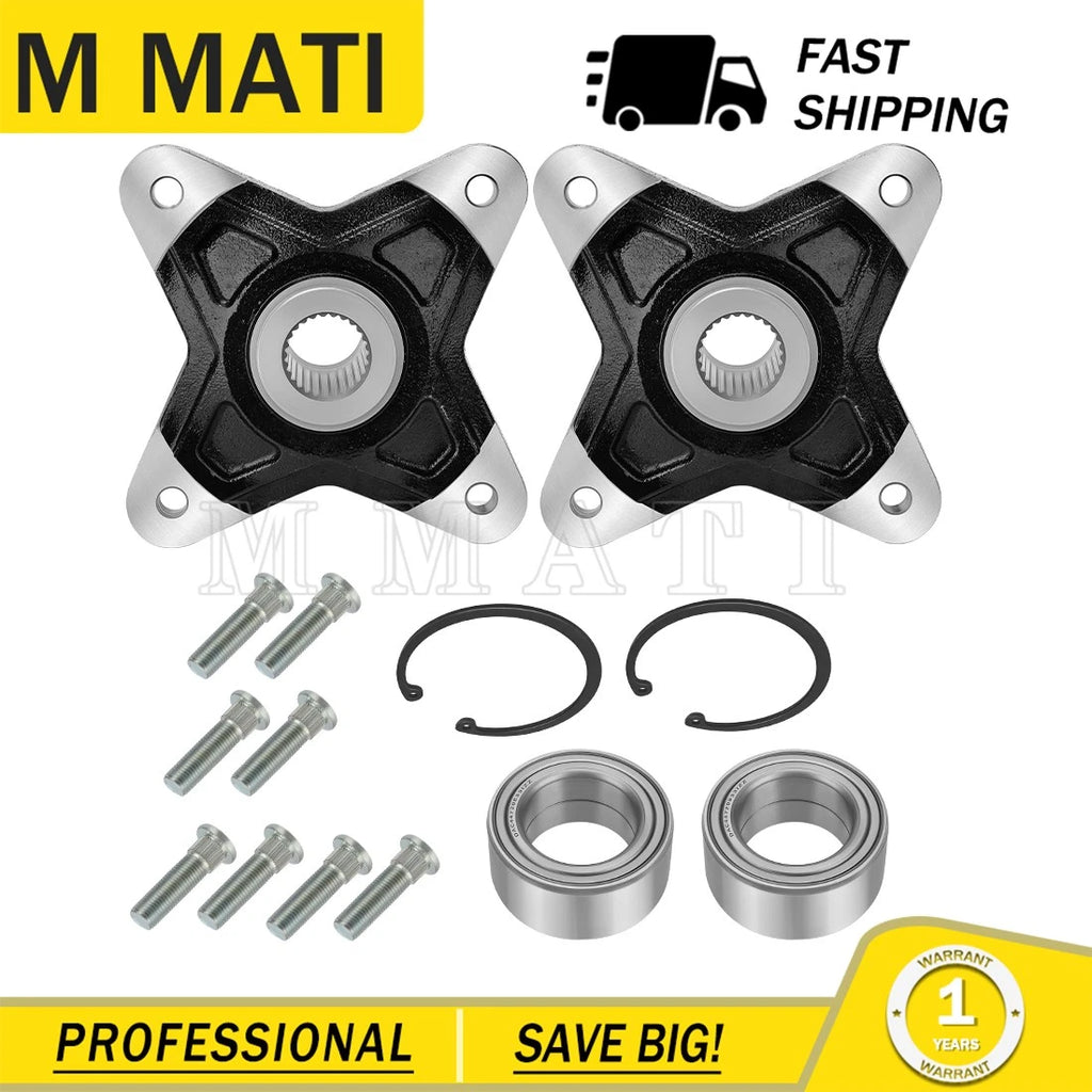 2X Rear Wheel Hub with Bearings for Polaris RZR 900 RZR 4 900 (2011–2014)