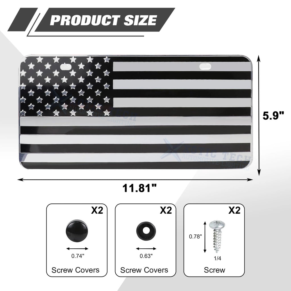 3D American Front Flag License Plate Vanity Gift for (2000-2005)