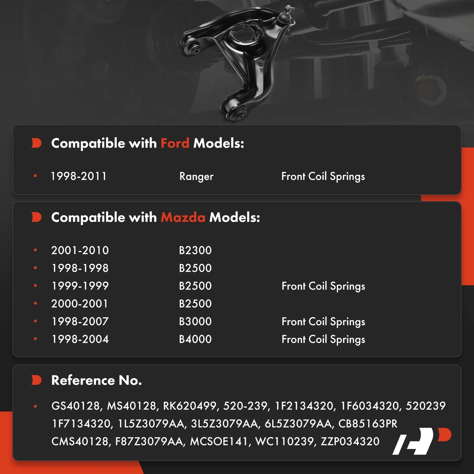 Front Left Lower Control Arm with Ball Joint for Ford Ranger
