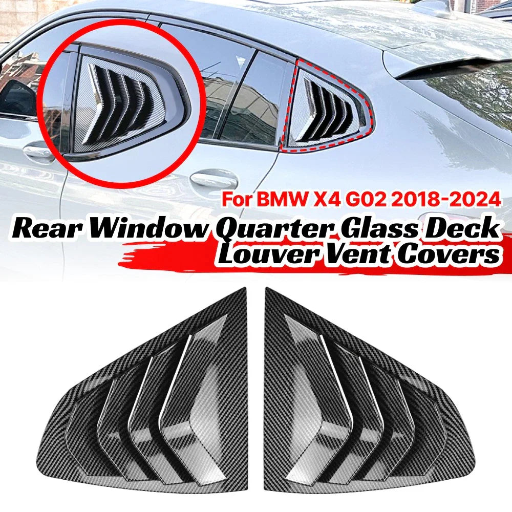 Air-intake Rear Window Quarter Glass Duct Vent Covers for BMW X4 (2018-2024)