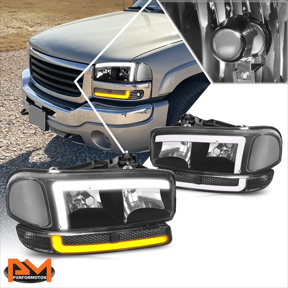 OE Style LED DRL Bumper Lamp Headlight Clear Corner for Sierra/Yukon (1999–2006)