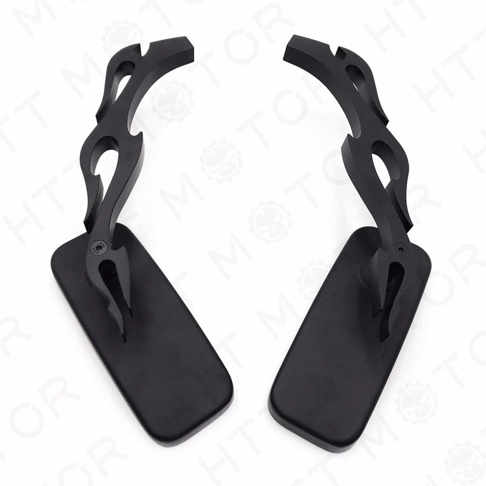 Set of 2 Black Side Rear View Mirrors with 8mm/10mm Adapters Universal