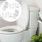 Toilet Seat Hinge Kit for RV Marine Standard Toilets (White Plastic)