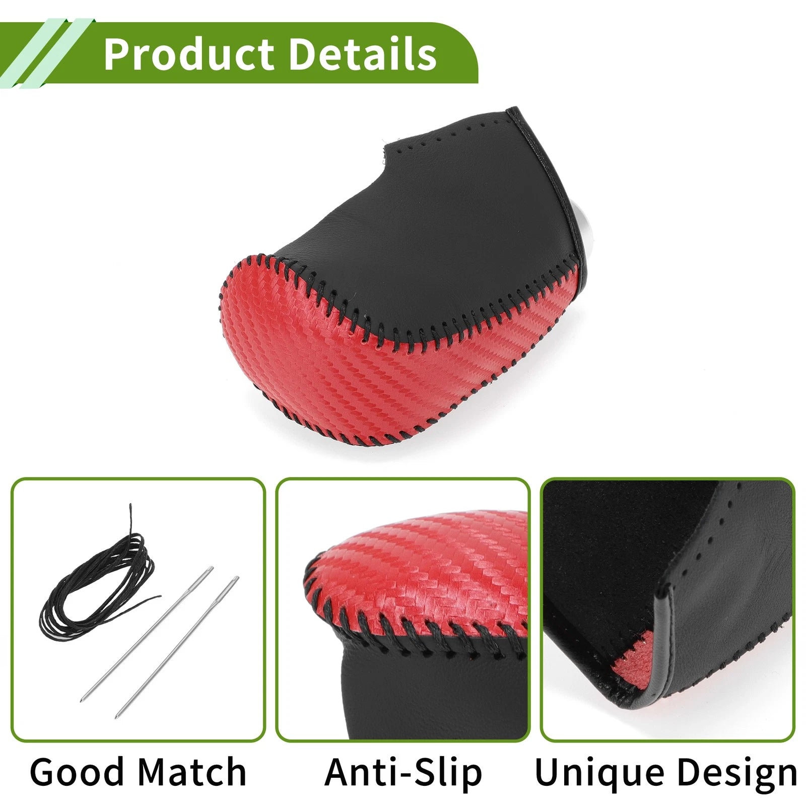 Gear Shift Knob Cover for Nissan X-Trail Rogue (2014–2020) Red Carbon Fiber